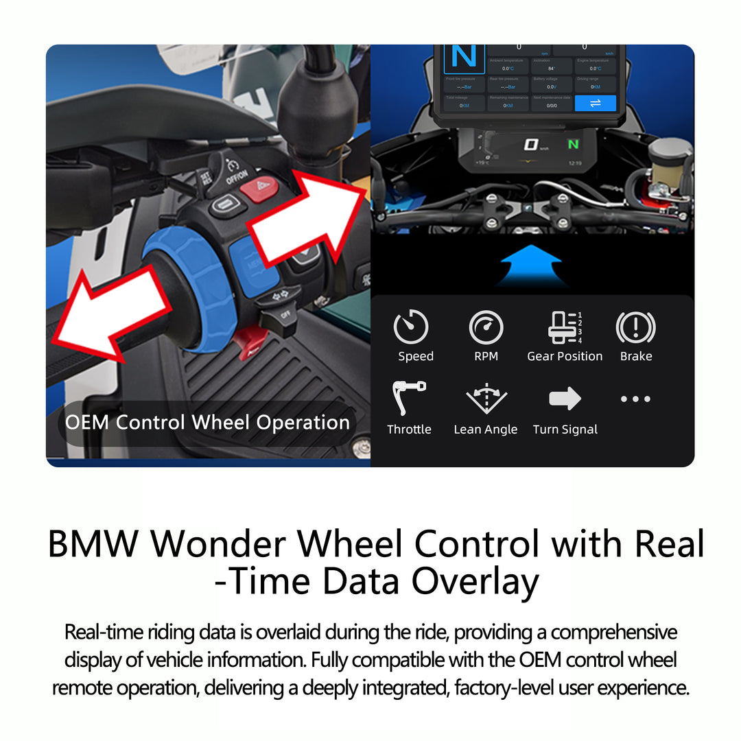 AlienRider M2-for BMW Motorcycle Smart Riding Display for BMW Motorrad – 6.2” Wireless iPhone Connectivity & Android Auto, Wonder Wheel Control, OEM Cradle Integration, Optional 77GHz BSD Radar & TPMS