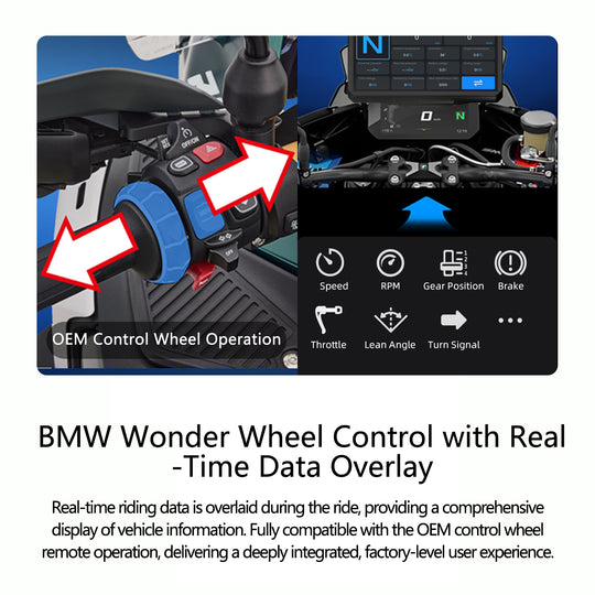 AlienRider M2-for BMW Motorcycle Smart Riding Display for BMW Motorrad – 6.2” Wireless iPhone Connectivity & Android Auto, Wonder Wheel Control, OEM Cradle Integration, Optional 77GHz BSD Radar & TPMS