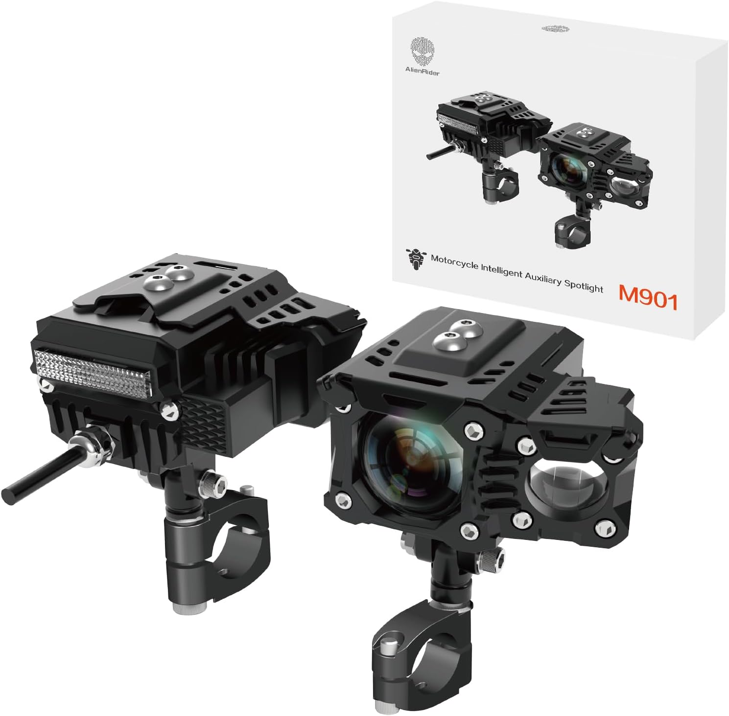 M901 Smart Motorcycle Spotlight, 180W Cornering Light, Built
