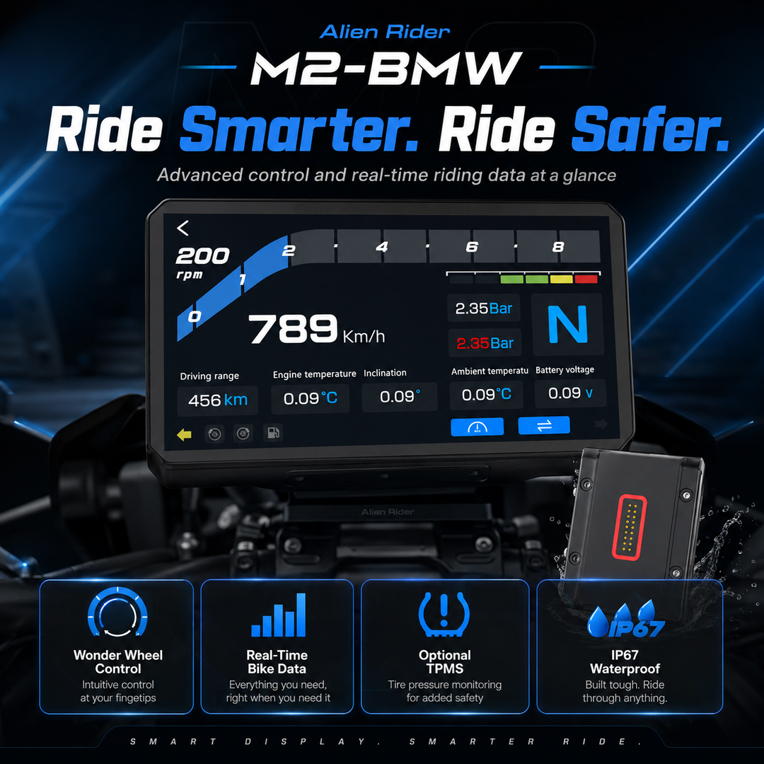 AlienRider M2-for BMW Motorcycle Smart Riding Display for BMW Motorrad – 6.2” Wireless iPhone Connectivity & Android Auto, Wonder Wheel Control, OEM Cradle Integration, Optional 77GHz BSD Radar & TPMS